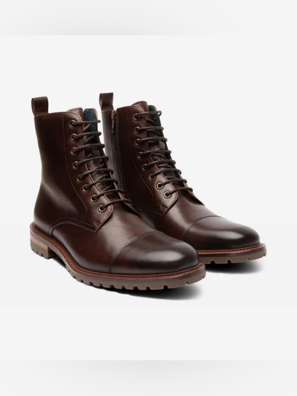 Blake Mckay Bryan Men's Brown Leather Cap-Toe Lace-Up Boots